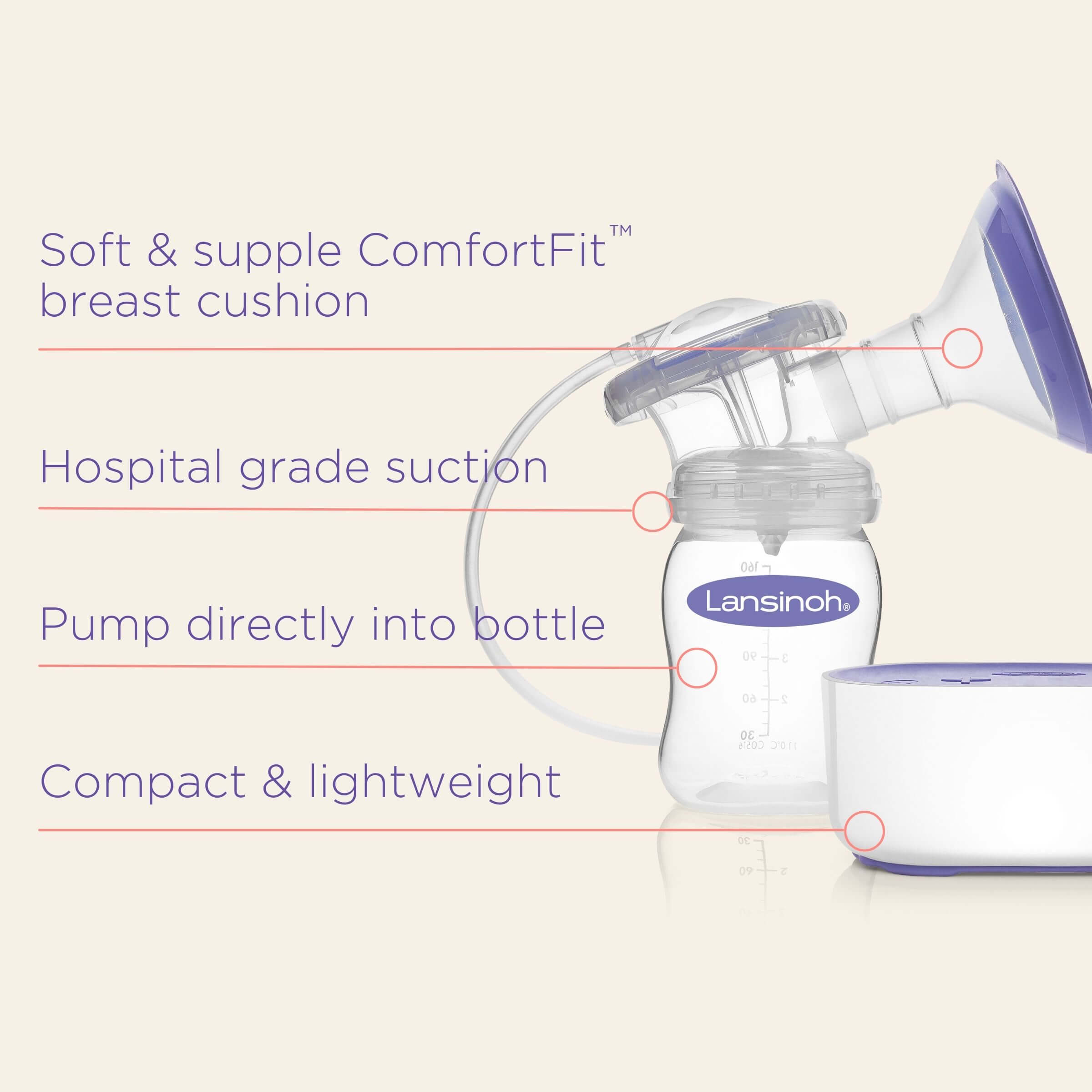 Lansinoh Silicone Breast Pump with Suction Base, Inish Pharmacy