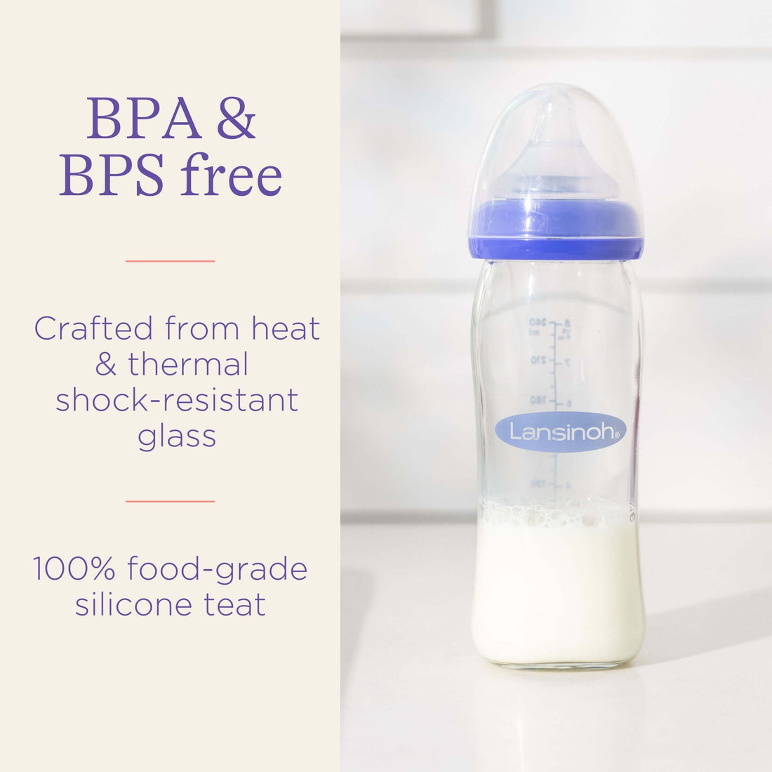 Glass Feeding Bottle with NaturalWave® Teat