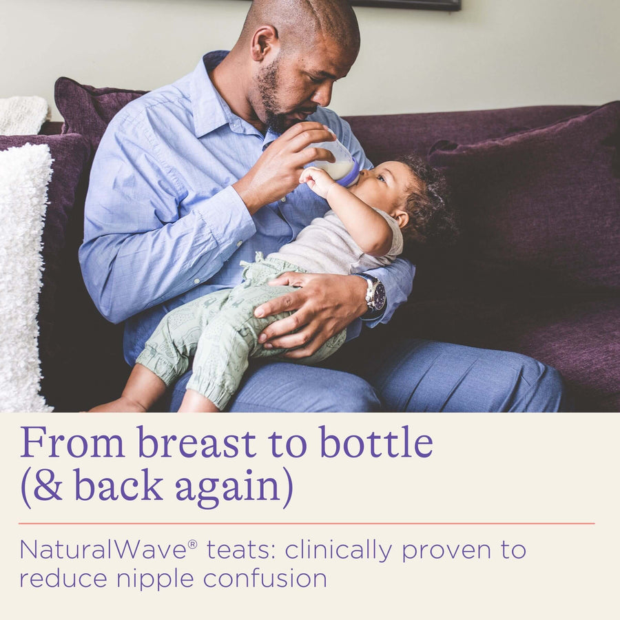 Glass Feeding Bottle with NaturalWave® Teat